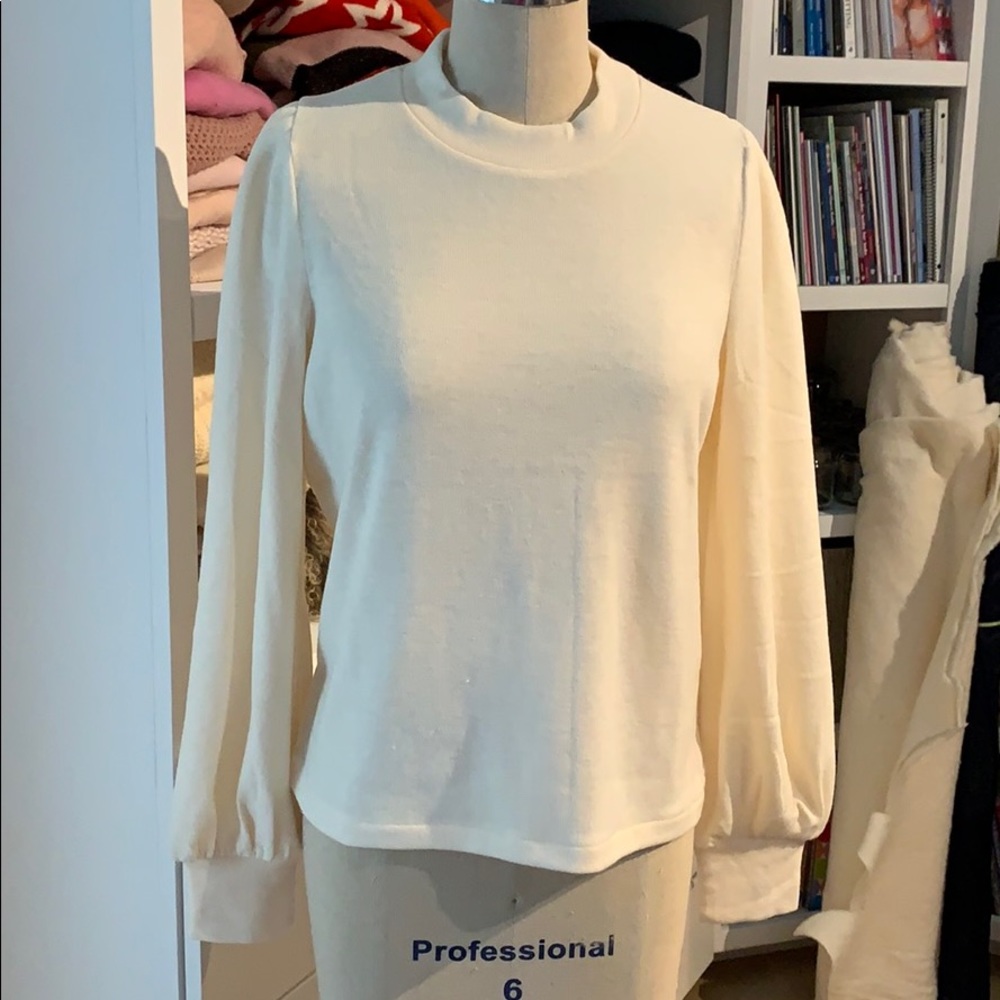 JCrew mockbeck cream top